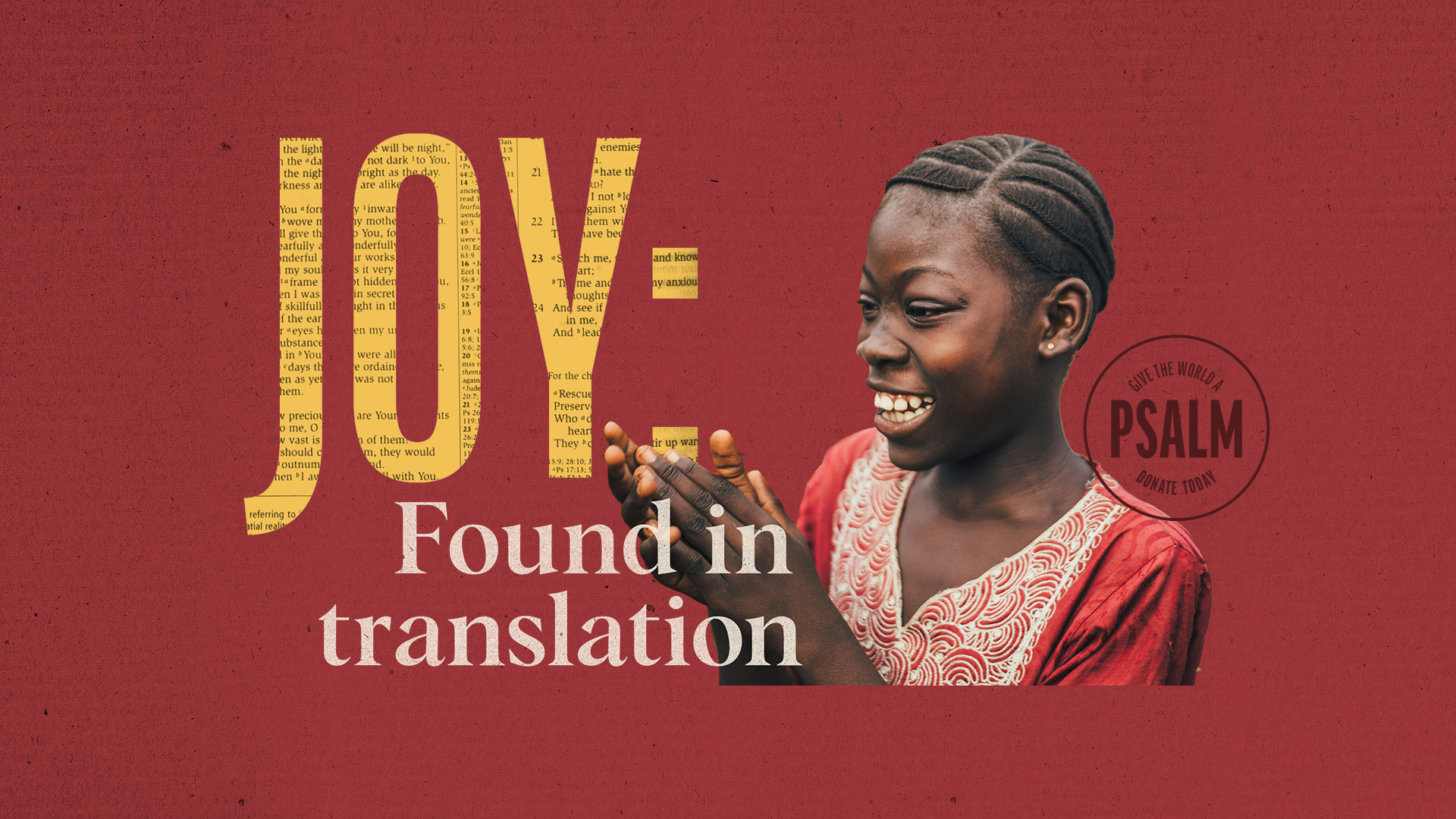 girl smiling with Joy: Found in translation title