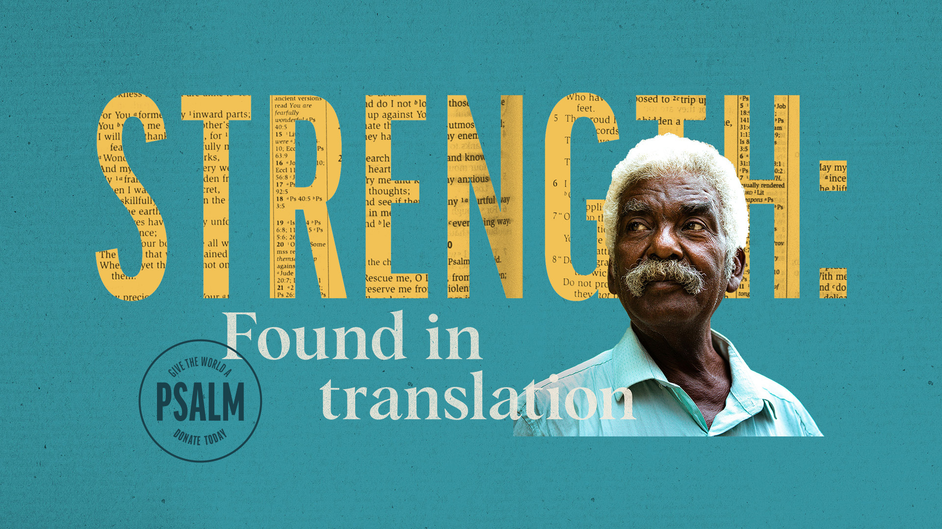 portrait of man with Strength: Found in translation title